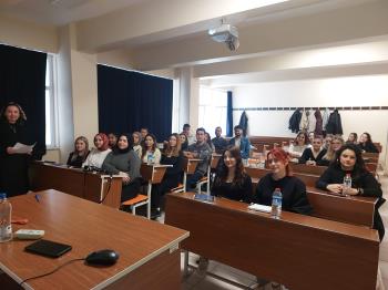 Öğretim üyemiz Doç. Dr. Neslihan Arslan tarafından öğrencilerimize Ulusal Staj Programı hakkında bilgilendirme yapıldı.