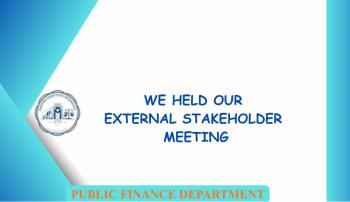 We Held Our External Stakeholder Meeting