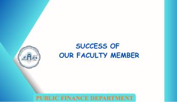 Success of Our Faculty Member